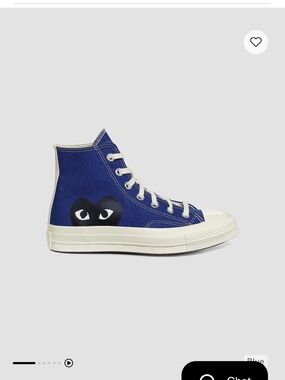 Like new Comme des Garsons PLAY converse Blue High-Top Sneakers